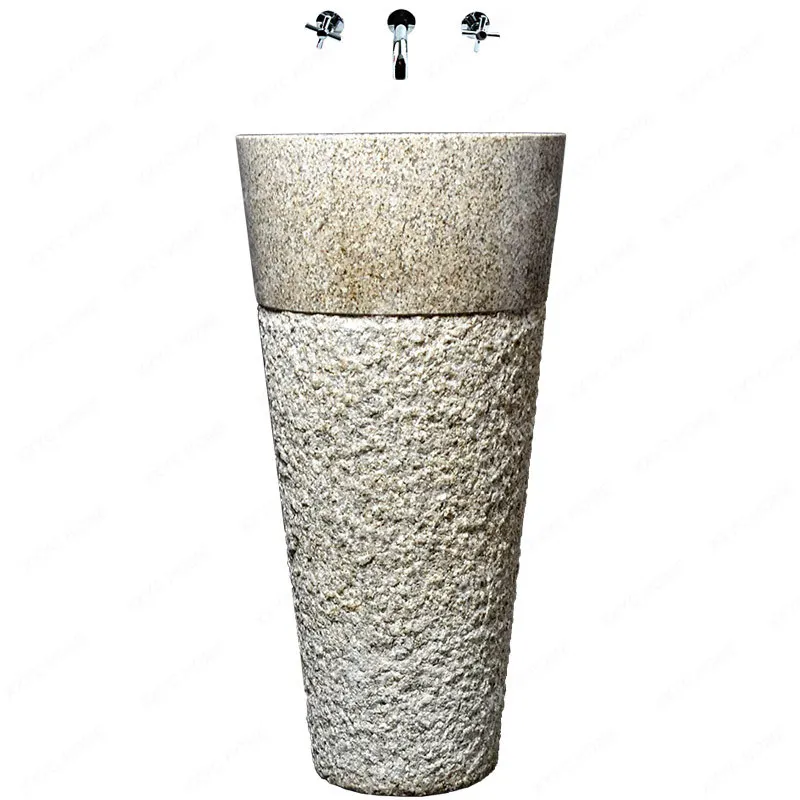 

Pedestal Basin Floor-Mounted Integrated Wash Basin Bathroom Outdoor Courtyard Sink Garden Balcony Stone Wash Basin