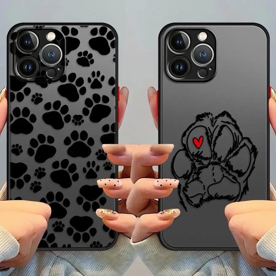 Cute Pet Paw Prints Phone Case - Stylish Back Cover Design