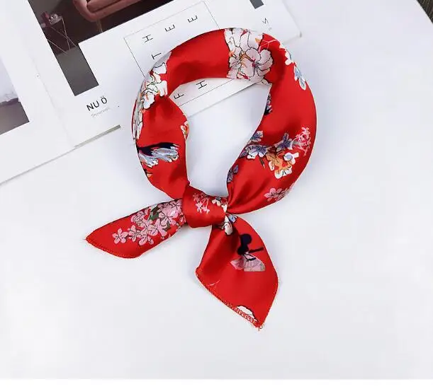 Korean version 50x50cm scarves small Kerchief Fashion Handle Bag Ribbon all-match Airline stewardess decoration scarf Party Gift - Image 4