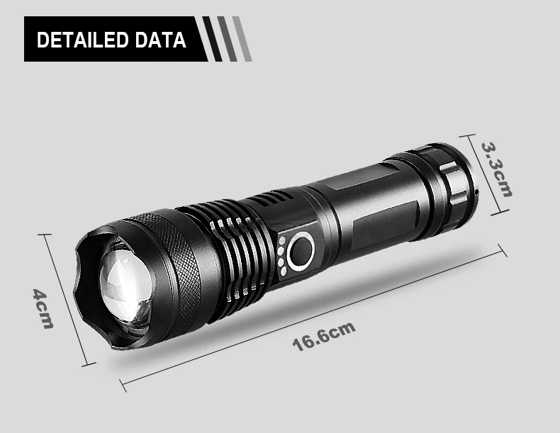 XHP360 Led Flashlight 18650 Rechargeable Torch Usb Powerful Tactical Flash Light Zoomable Hunting Lantern Waterproof Hand Lamp