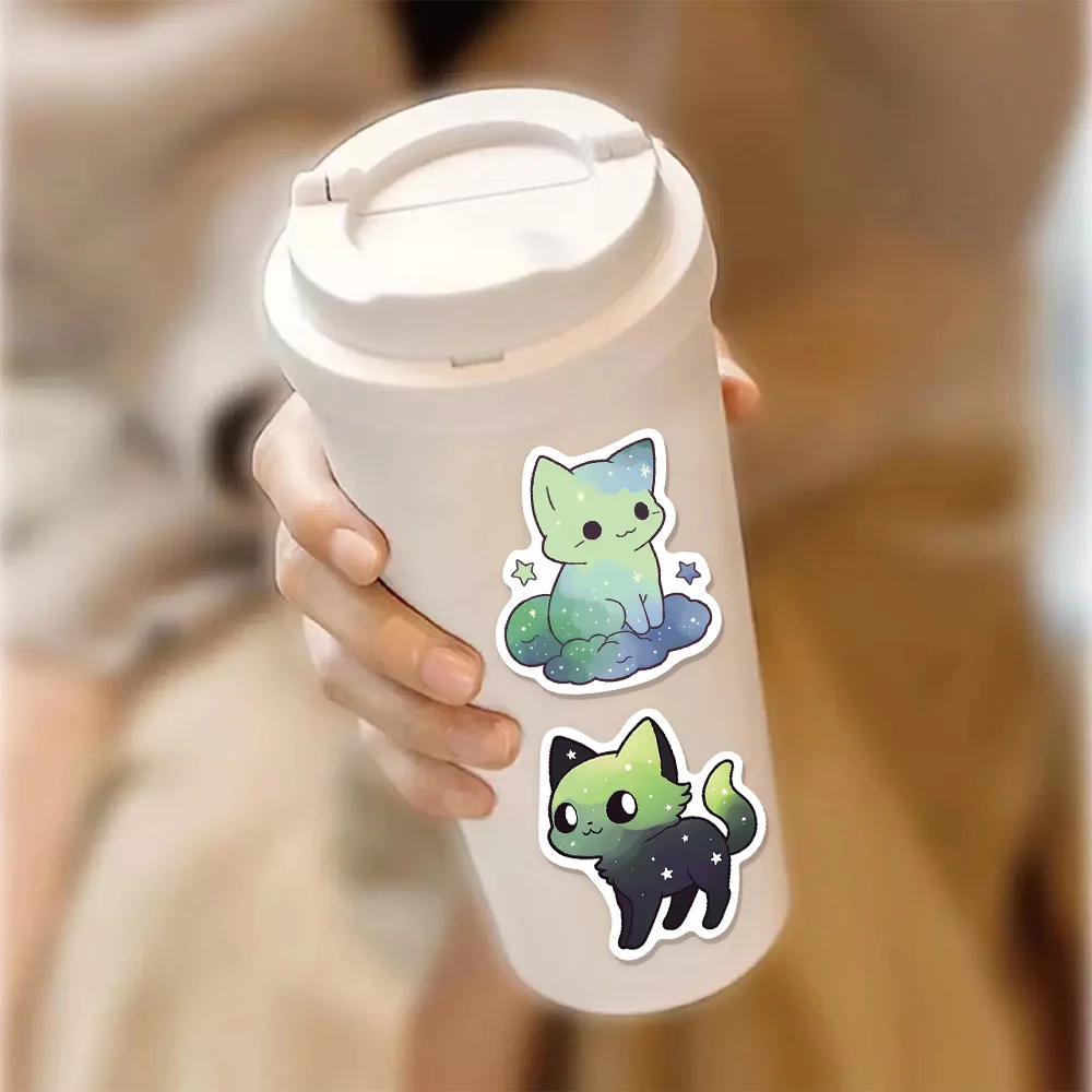 50PCS Starry Sky Katze Niedlichen Cartoon Dekoration Graffiti Aufkleber DIY Gepäck Skateboard Wasser Tasse Computer Wasserdichte Aufkleber – Detail 8