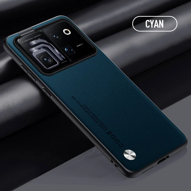 Premium Plain Leather Drop-Resistant Protective Phone Case