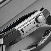 Kit de Modification de luxe en acier inoxydable pour Apple Watch 11 10 9 8 7 46 45 41, boîtier métallique pour iWatch 6 5 4 3 SE 44 40, ensemble de bandes 5