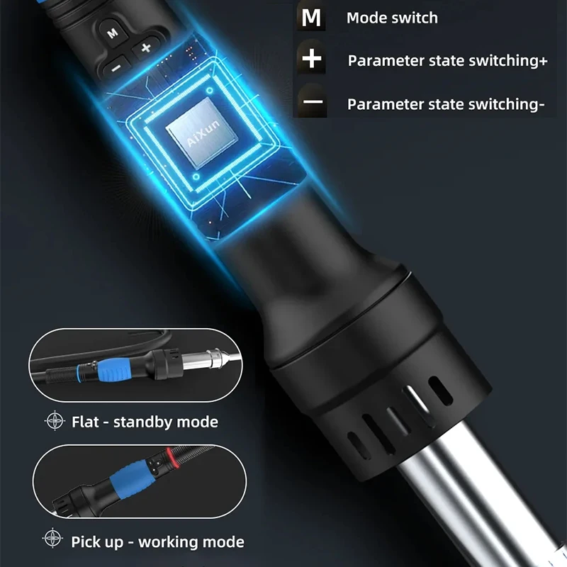 AiXun H414D 뜨거운 공기 총 3200W 최대 전력 스마트 디 솔더링 스테이션 LED 디스플레이 휴대 전화 PCB 수리 도구에 대한 듀얼 모드 제어