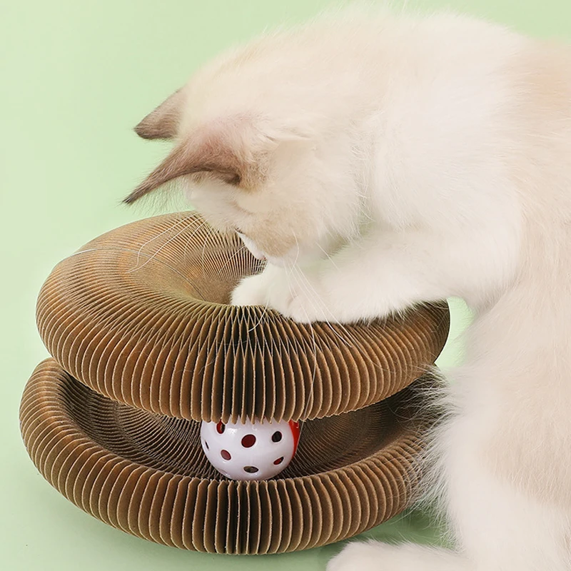 Compra online de Placa de arranhar gato de órgão mágico, vem com uma bola  de sino de brinquedo, brinquedo interativo conveniente, papel de acabamento  requintado durável