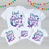 Lovely Mermaid Design Birthday Girl T-shirt Birthday Gift Party Clothes Funny T Shirts Family Matching Clothes Outfits 1