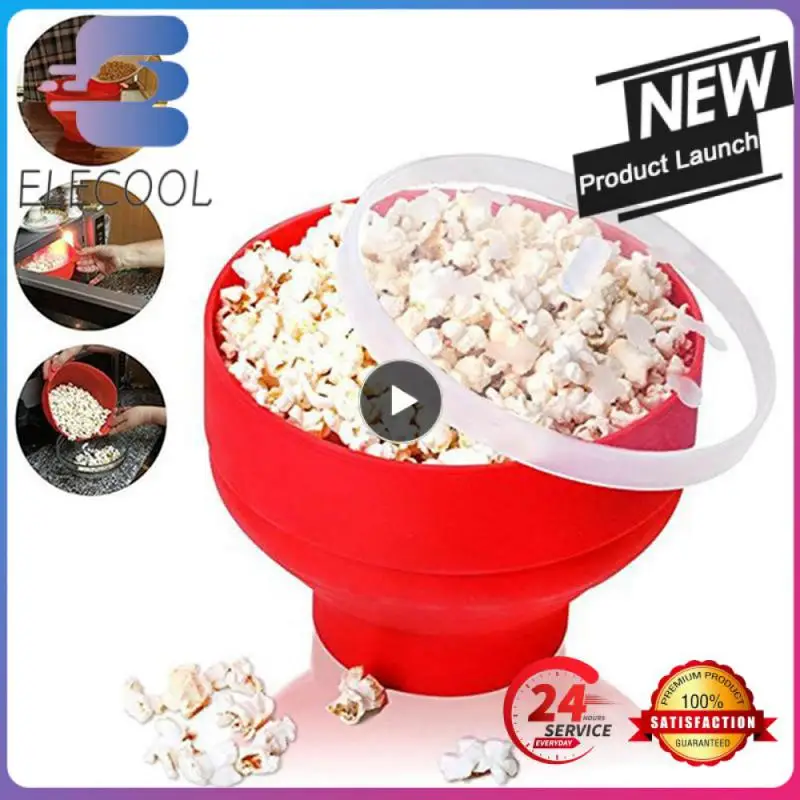 Ciotola Per Popcorn In Silicone Creativo Pieghevole Per La Casa Macchina Per Popcorn Per Microonde Con Coperchio Secchio Per Popcorn Da Forno