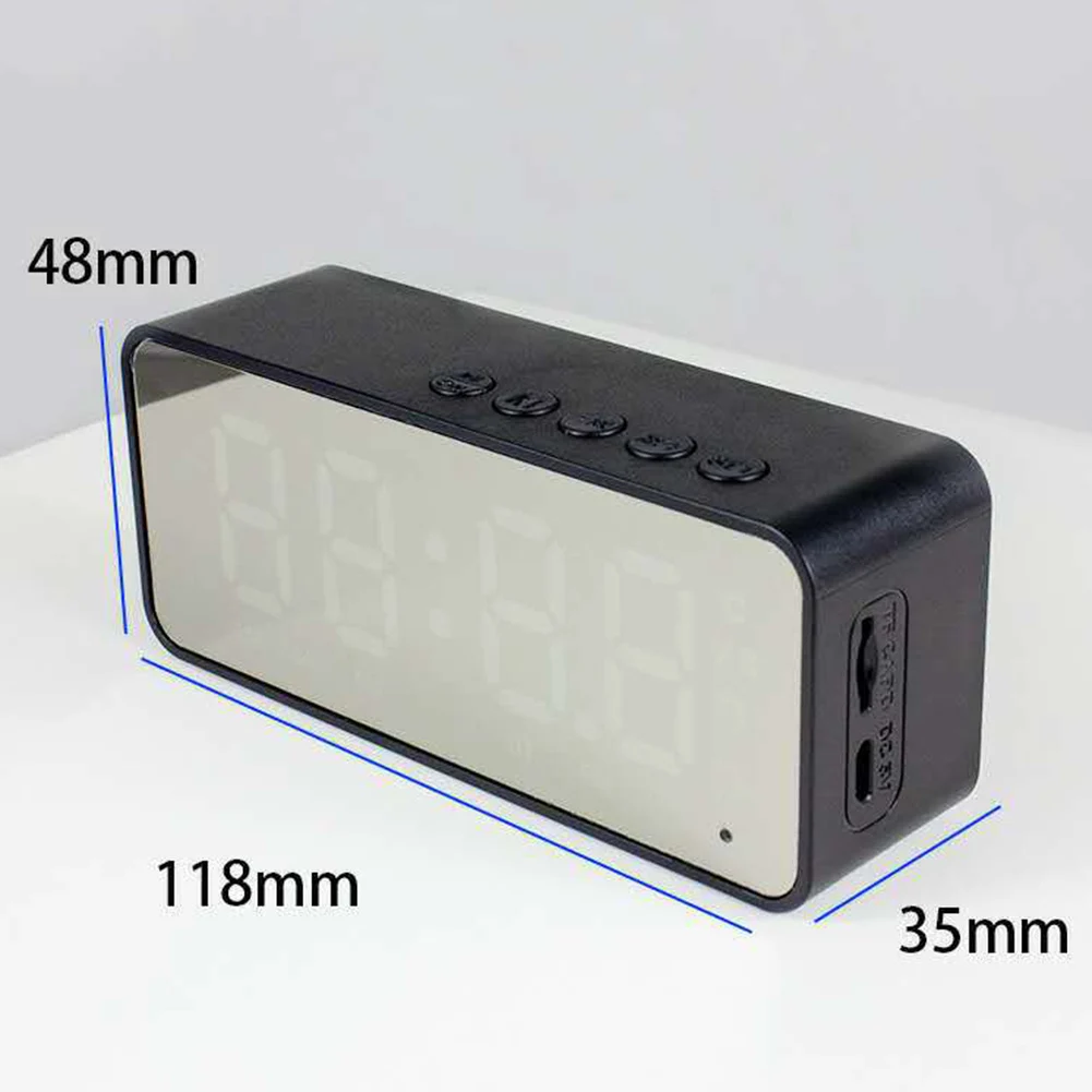 CREATIVE Wireless Bluetooth Speaker With FM Mini Card Desktop Mirror Alarm Clock Voice Prompt Feature 11.8cm X 3.5cm X 4.8cm