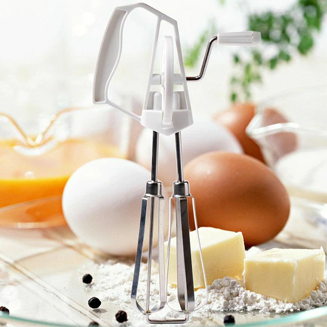 Rotary Egg Beater, Hand Crank Handheld Mixer Stainless Steel, Portable  Mixer with Plastic Handle Small Hand Mixer Manual Hand Mixer for Kitchen