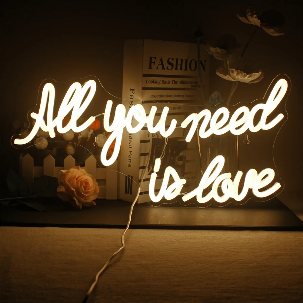 

Neon All You Need Is Love-LED Adjustable Brightness Flexible Light Sign Indoor Home Bedroom Wall Decoration Neon Sign Bar Party