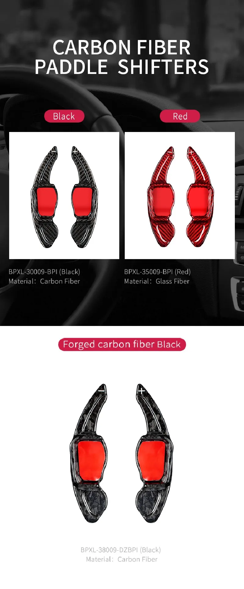 T-carbon Steering Wheel DSG Paddle Shift For Volkswagen VW Golf MK5 MK6 GTI R20 R32 R36 CC Scirocco Jetta Polo Carbon Fiber