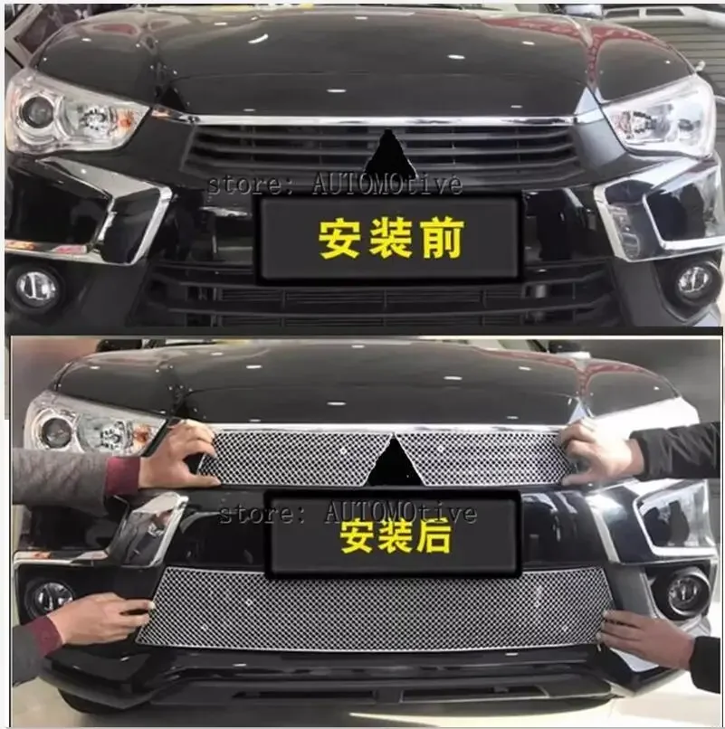 

Качественная решетка из нержавеющей стали для переднего бампера автомобиля, решетка радиатора, отделка гоночных грилей 2016 2017 2018 2019 для Mitsubishi ASX