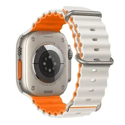 Premium Ocean Band for Smartwatch Straps - Durable, Adjustable Wrist Bracelet (Light with orange)