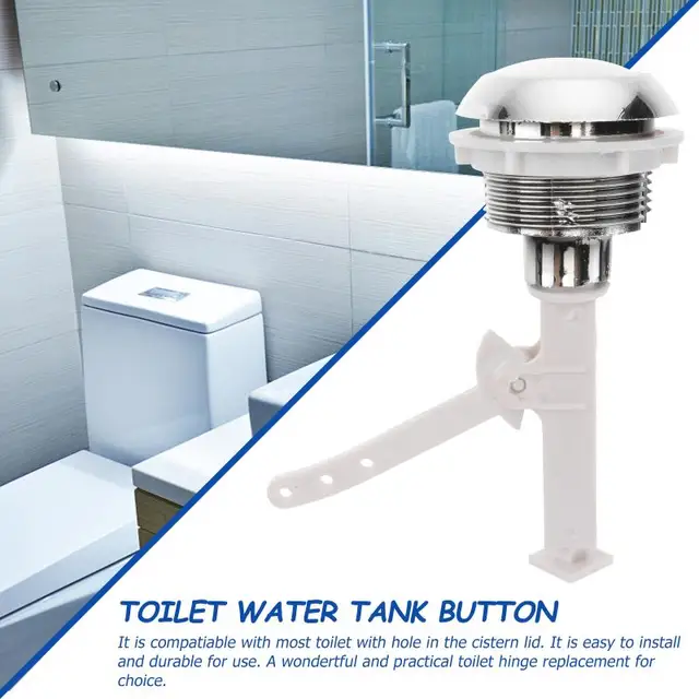 Toilet Button Tank Push Water Replacement Flush Kit Rod Flushing Parts  Cover Flusher Lid Dual Bathroom Single Round 