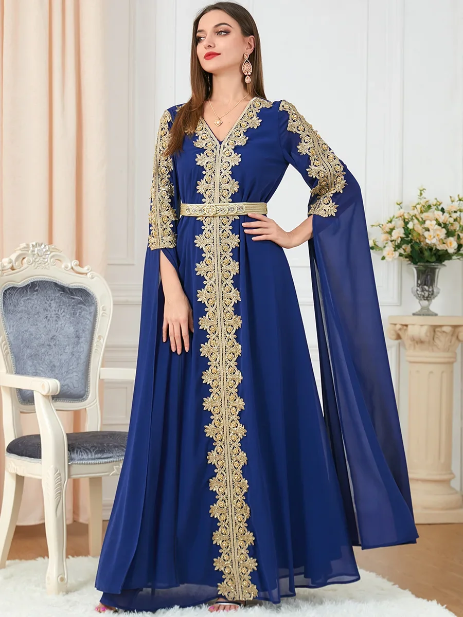 Moroccan party dress, long sleeve abaya dresses for Muslim women, Turkish abayas, Islamic caftan, long robe, vestidos largos.