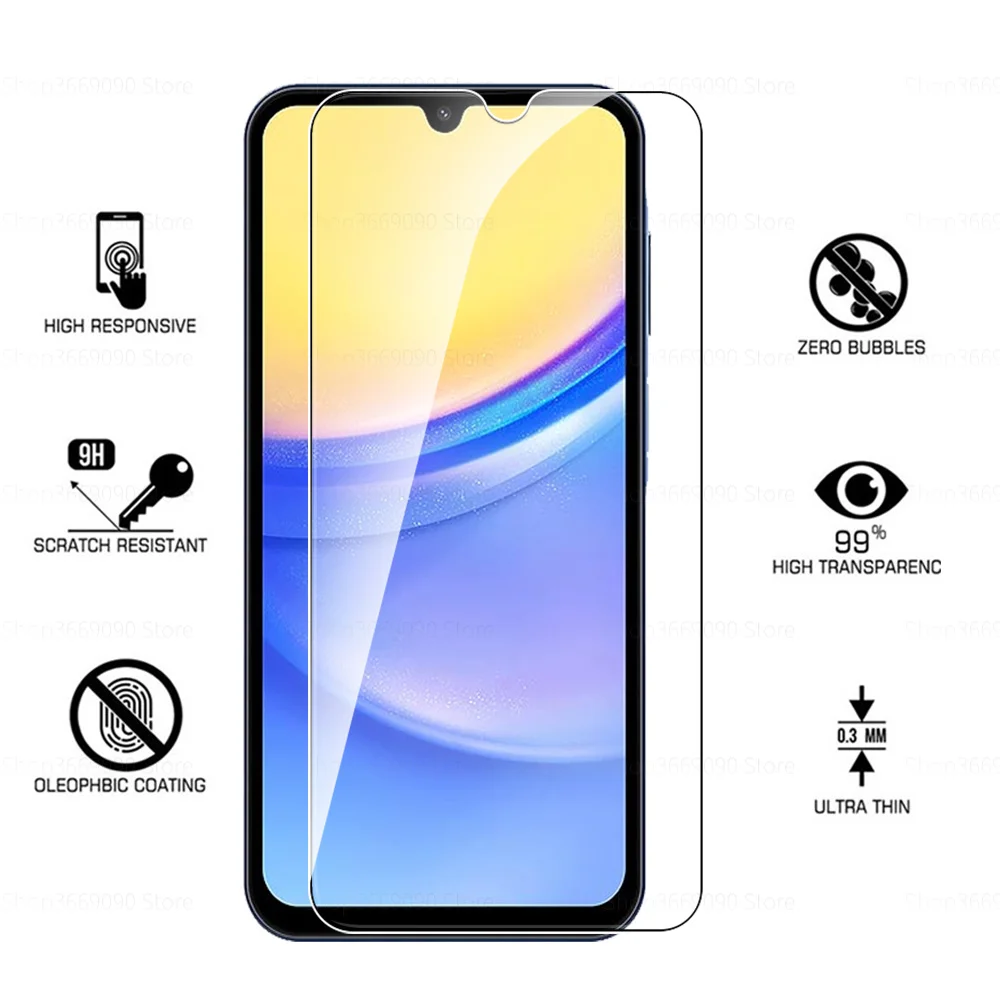 3 Stück Schutz glase tui für Samsung Galaxy A15 Hartglas folie für Samsung A15 A 15 15a 5g 4g Displays chutz folie