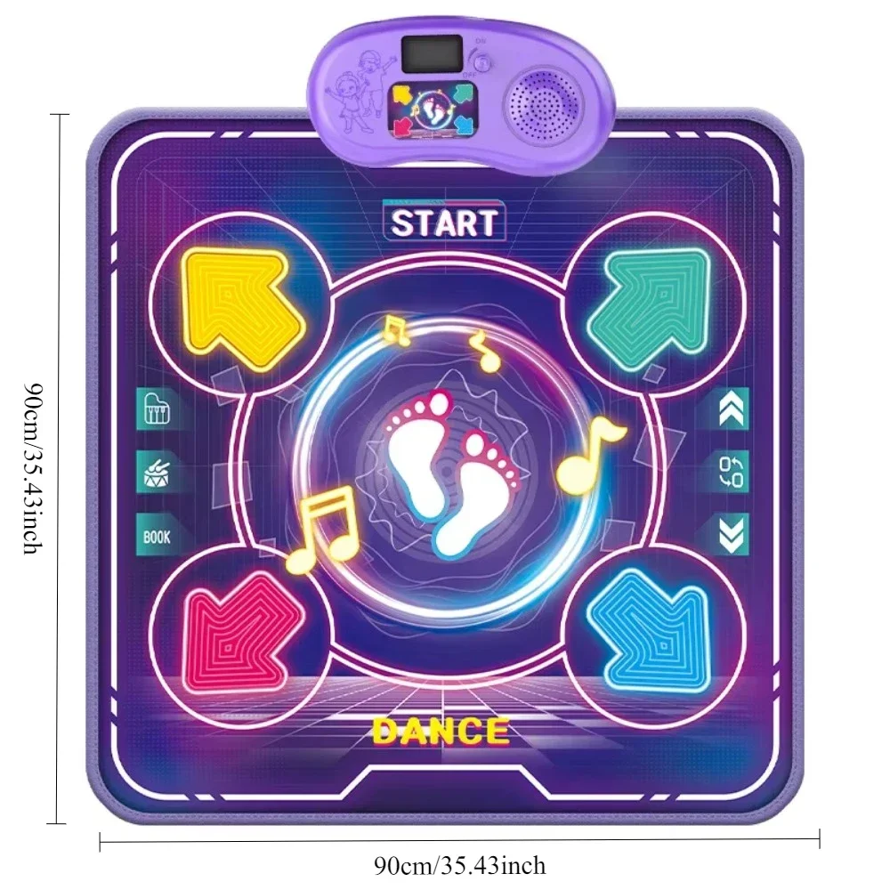 Music Dance Blanket Light Game Dance Mat Toys for 3-12 Year Old Boys Girls Indoor Sports Music Game Toy with 5 Modes