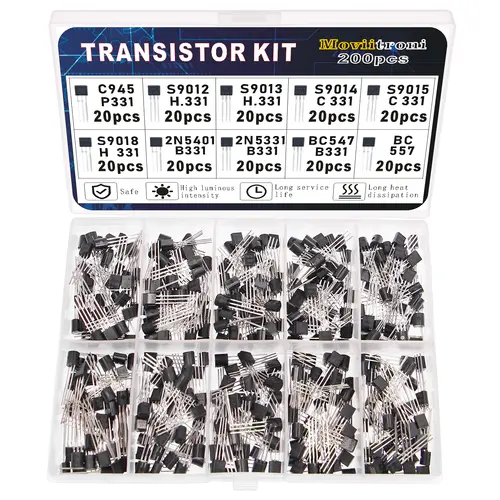 200pcs  BJT Transistor Kit Bipolar Power Transistors A1015 BC327 BC337 C1815 S8050 S8850 2N2222 2N2907 2N3904 2N3906 PNP NPN - Image 7