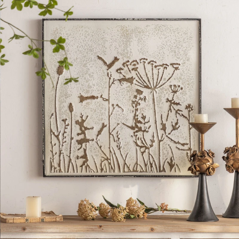 

Ji Ji Feng Retro Porch Iron Three-Dimensional Relief Wall Wall Painting Background Wall Decorative Painting