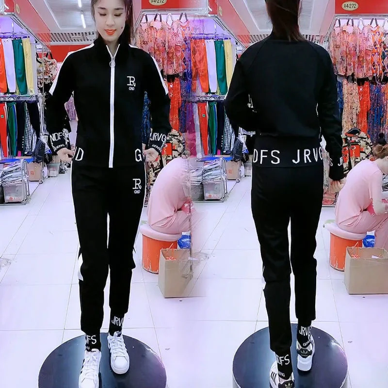 

Women's Sportswear Suit 2022 Autumn Winter New Casual Fashion Korean Slim Coat Long Sleeve Sweater Pants Two Piece Set For Women