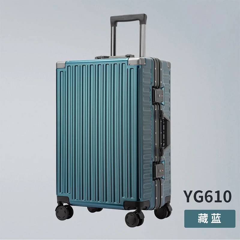 PLUENLI High-End Password Luggage Retro Trolley Case Universal Wheel Aluminum Frame Reinforced Large Capacity Luggage