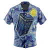 Tardis Starry Night Doctor Who Button UpHawaiian ShirtFashion Trend Breathable Loose Versatile Casual Sports Summer Men 1