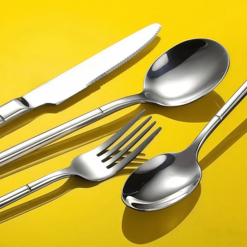 2-Piece Extendable Fork &Spoon Set - Stainless Steel Telescopic Utensils (25.3 Inch) for Camping, BBQ, Fruit & Dessert,Portable