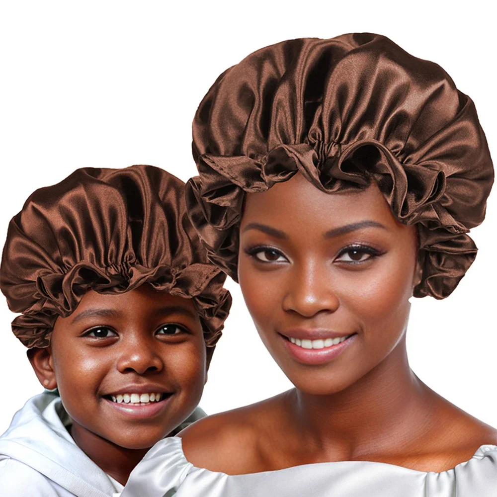 Satin Bonnet Shower Cap Hair Bonnet Silk Bonnet Satin Nightcap Sleeping Cap Women's Satin Solid Sleeping Hat Night Sleep Hair Care Bonnet Nightcap Silky Shower Caps Comfortable Flower Band Unisex Cap