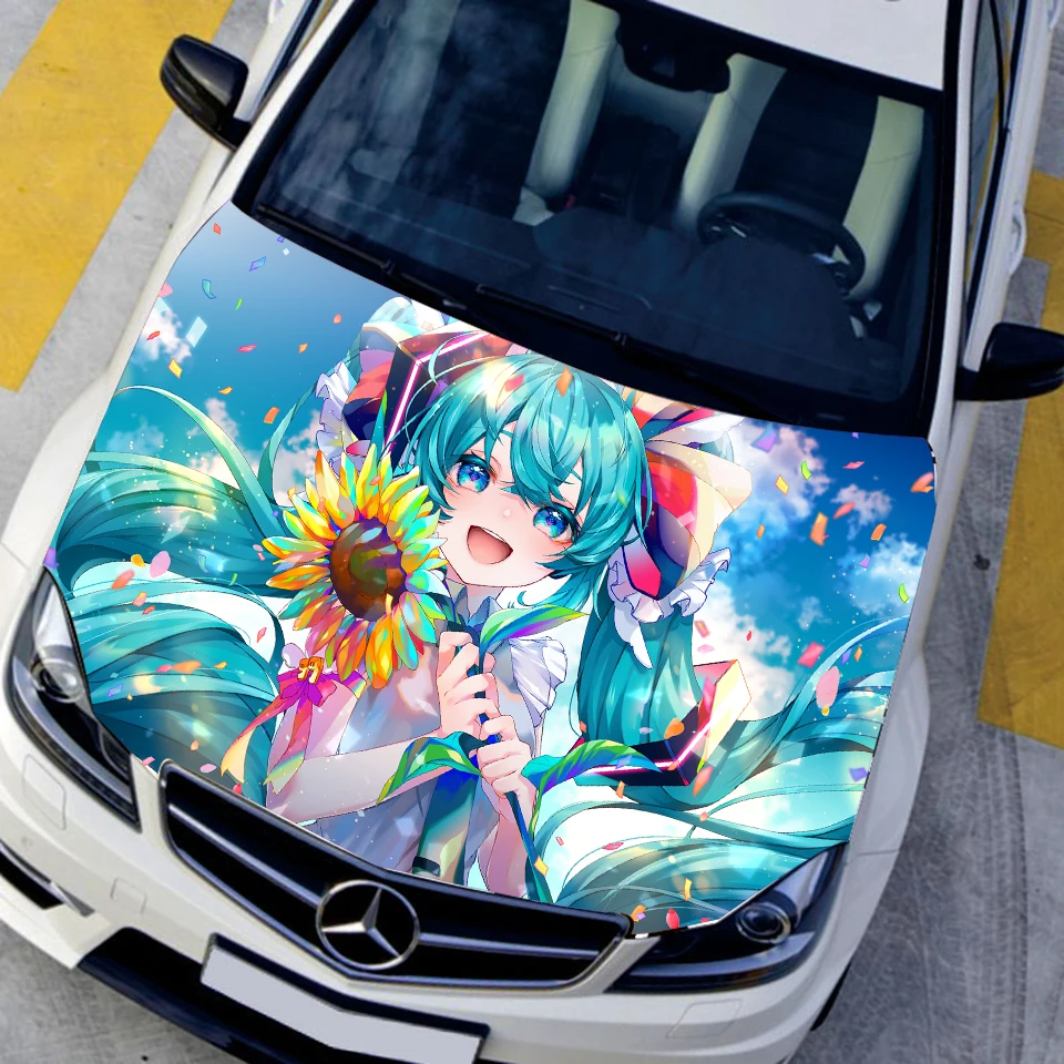 

HD Inkjet Itasha Hood Vinyl Film Anime Stickers Cartoon Rally Racing Engine Cover Graffiti Decals Sticker On Car