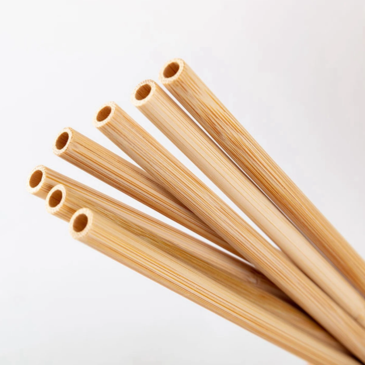 Drinking Straws Straw Accessories Straw Cleaner Brush 10Pcs Natural Bamboo Straw Reusable Drinking Straws with Case Biodegradable Eco-friendly For Cocktail Bar Drinks
