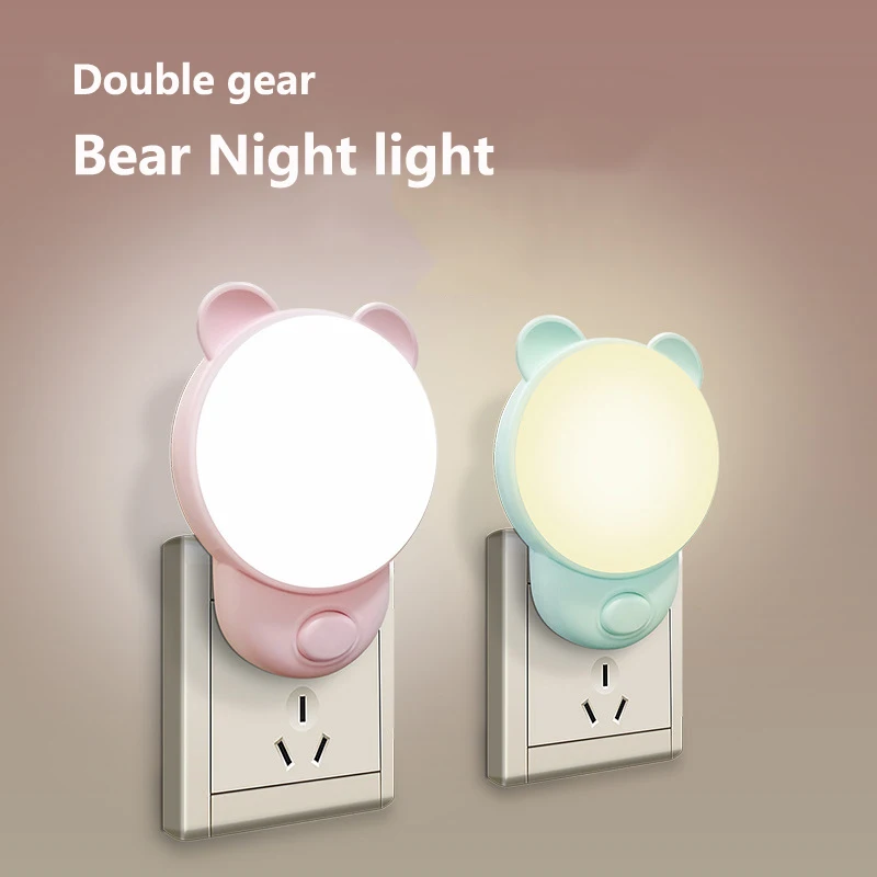 Tanie LED EU Plug-in lampka nocna ściemnianie pielęgnacja oczu dla dzieci ochrona snu sklep