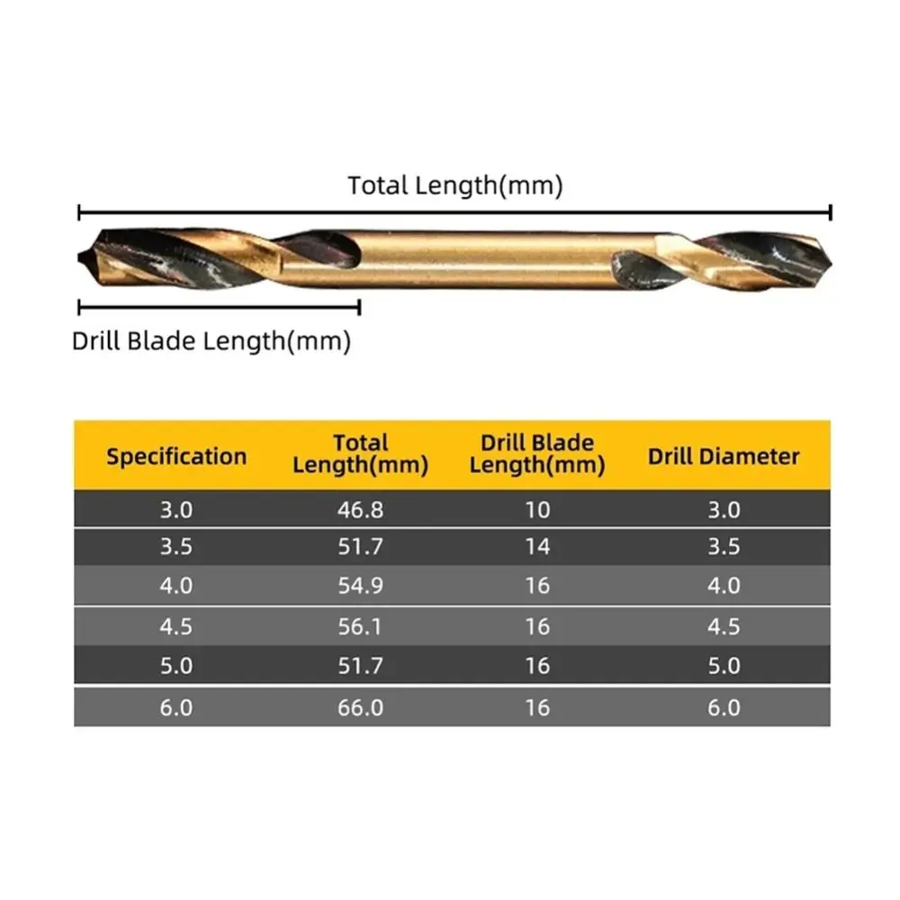 HSS Double Headed Twist Auger Drill Bit Set for Metal Wood Plastic