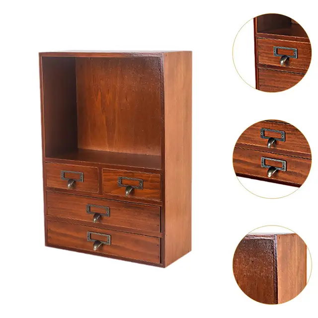 ตู้เก็บของสไตล์เรโทรวินเทจสำหรับวางบนเคาน์เตอร์ในห้องนั่งเล่น 5 ตู้เก็บของสไตล์เรโทรวินเทจสำหรับวางบนเคาน์เตอร์ในห้องนั่งเล่น 5