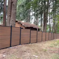 Wood Plastic With Metal Decoration Panel Composite Fence 1