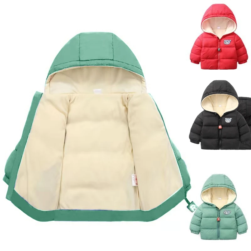 Kids Clothes Children's Jacket Coat Clothing Boy Girl Hooded Thicken Velvet Lining Keep Warm Down Jacket Children Clothing down jacket children jackets girls coat
