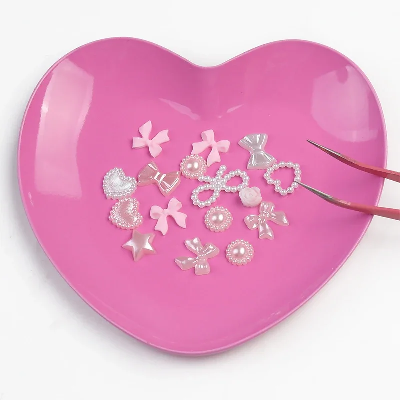 New Stainless Steel Cosmetic Storage Tray Heart Shape Nail Art Equipment Plate Surgical Dental Salon Manicure Tools 3