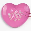 New Stainless Steel Cosmetic Storage Tray Heart Shape Nail Art Equipment Plate Surgical Dental Salon Manicure Tools 3