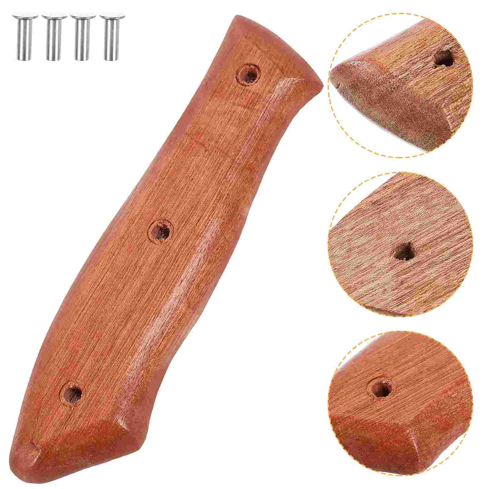 

2 Pcs Kitchen Knife Handle Knives Grab Handles Chef Grip Grips Replacement Repair Wood for Wooden