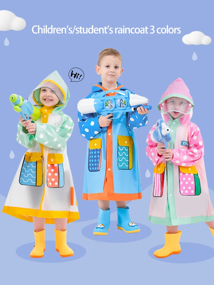 Stylish Kids Raincoat Children Raincoat Reusable Rainwear Full Body Waterproof Bag Space Pockets Cute School Raincoat raincoat poncho
