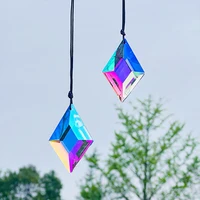 2 pcs Diamond Shaped Crystal Light Catching Prisms, Rainbow Maker for Window, Balcony, Kitchen, Garden Decoration 4