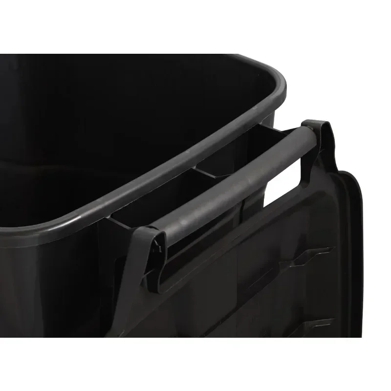 45-Gallon Heavy-Duty Black Wheelie Trash Can 5