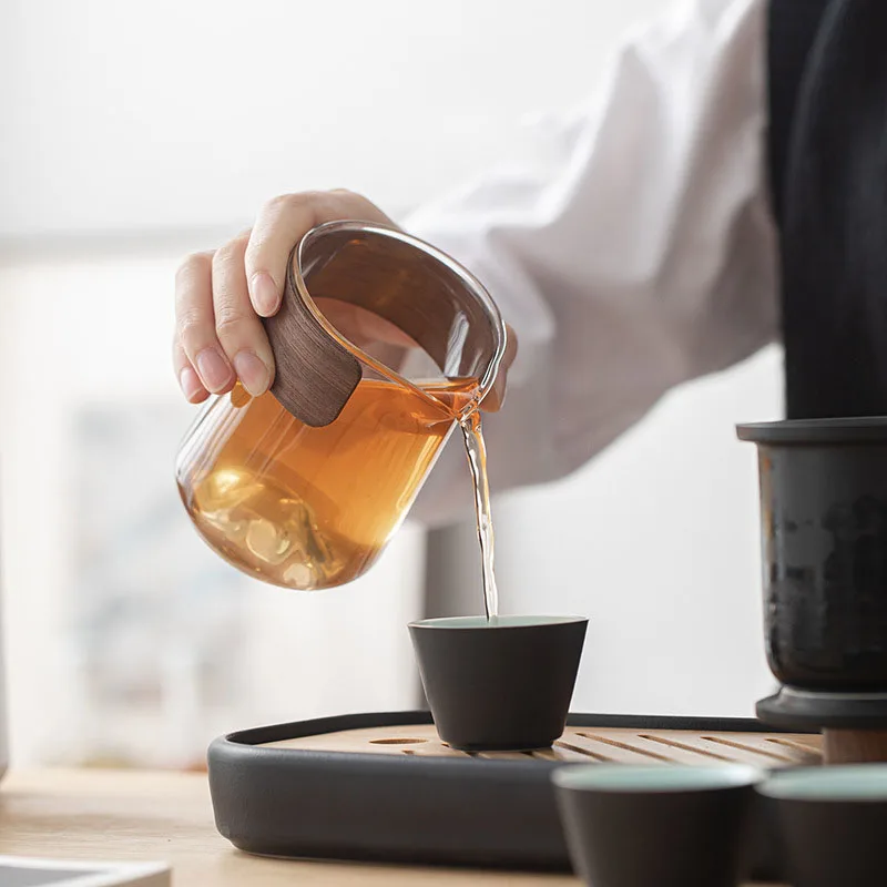 Retro Black Pottery 1 Pot 3 Cups Tea Set Outdoor Ceramic Travel Teaware Portable Glass Teapot with Filter Kung Fu Tea Maker Set