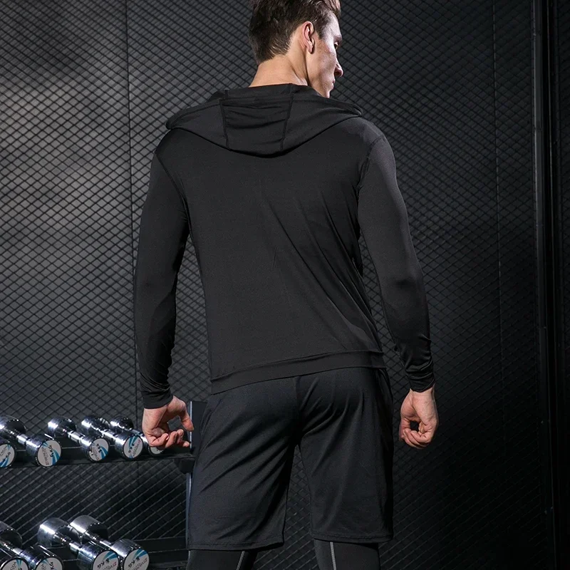 Rashguard Men Compression Sportswear Set Gym Running Sport Clothes Jogging Tights Tracksuit Fitness T-Shirt Windbreaker Leggings 4