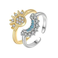 Trendy Couple Gift: Sun Moon Necklace Bracelet Ring Set Fashion Chain for Men Women Good Friend Jewelry - Image 4