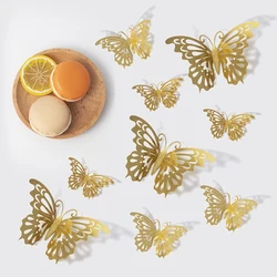 Gold 3D Butterfly Wall Decor Set - 48pcs in Various Styles and Sizes for Elegant Party and Room Accents (Style 2)