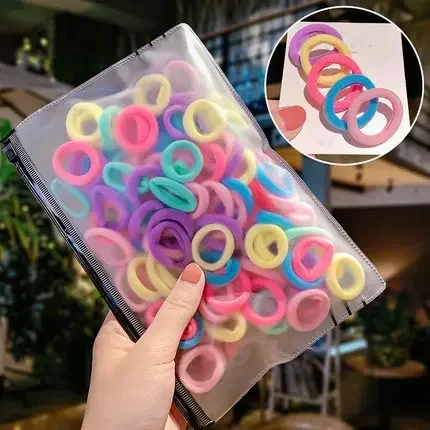 

100pcs Elastic Hair Head Band Women Rope Hair Ties Candy Color Cute Towel Hair Ring for Girls Accessories Hot