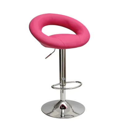 Modern Minimalist Coffee Chair Barbershop Chairs and Furniture Pink Metal Round Bar Stool Pub Height Dining Chair