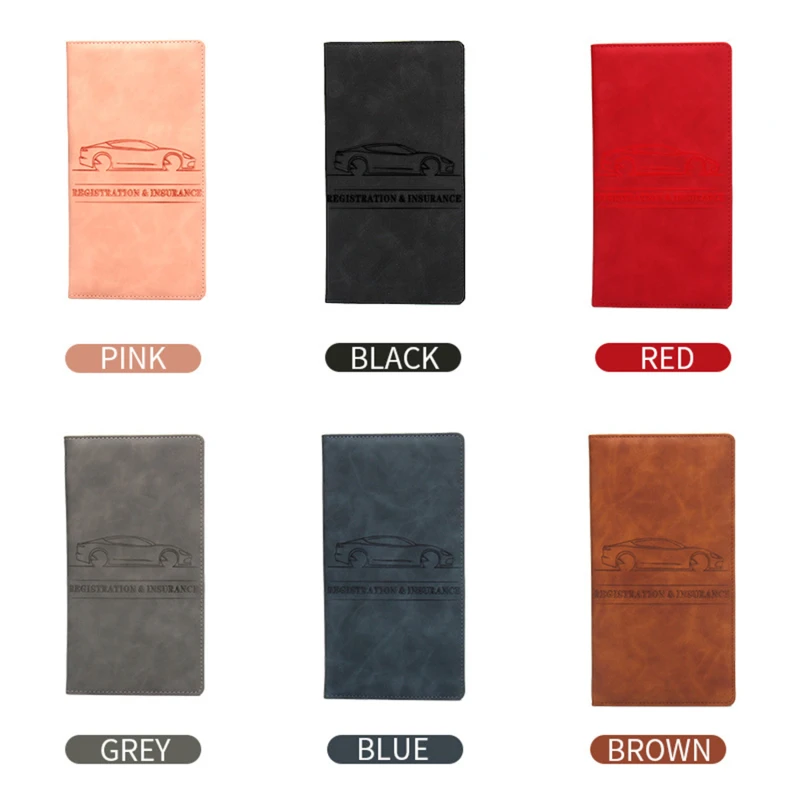 Card Holder Car Registration Insurance Leather Men Driving License Cover Auto Documents Storage
