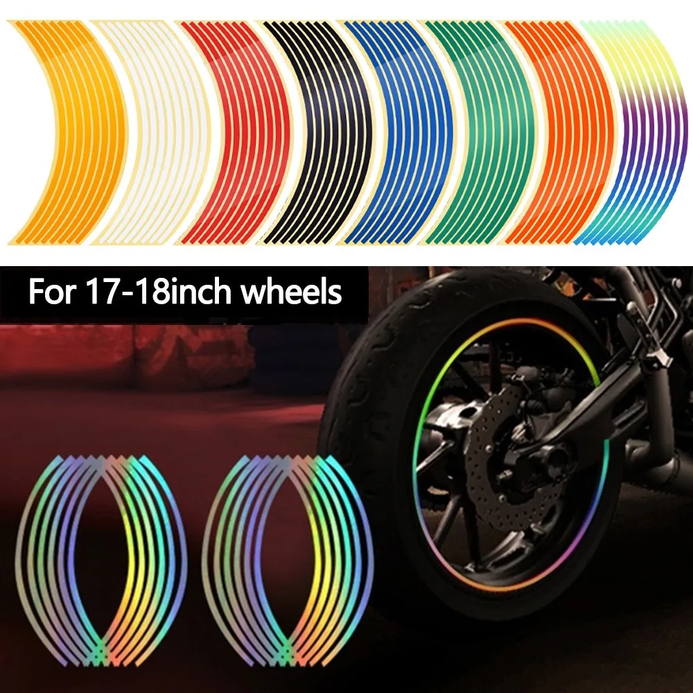 16pcs-Universal-Reflective-Tire-Trim-Strips-Waterproof-Wheel-Stickers ...