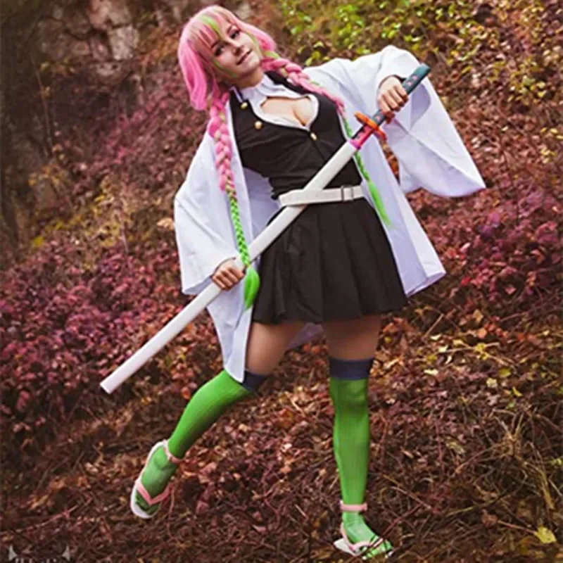 

Demon Slayer Mitsuri Kanroji Cosplay Costume Kimonos Adult Kids Anime Disfraces